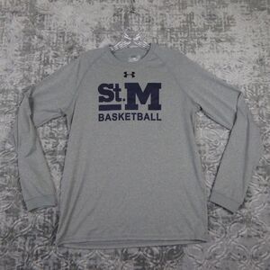 Under Armour Men's Shirt Small Gray St Mary's Basketball Loose Heatgear Long